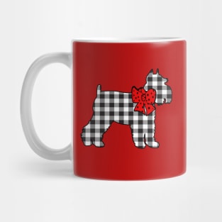 Plaid Mini Schnauzer With Red Bow Mug